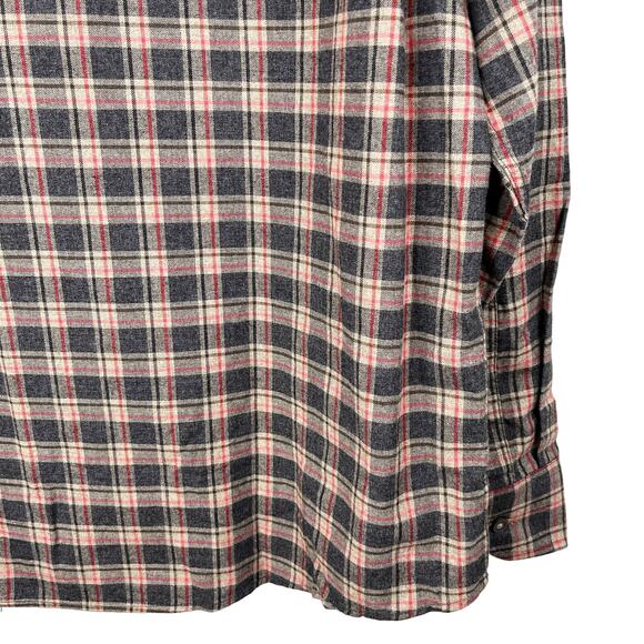Untuckit Plaid Button Down Shirt XXL Grey Brown Red Flannel New - Picture 10 of 13